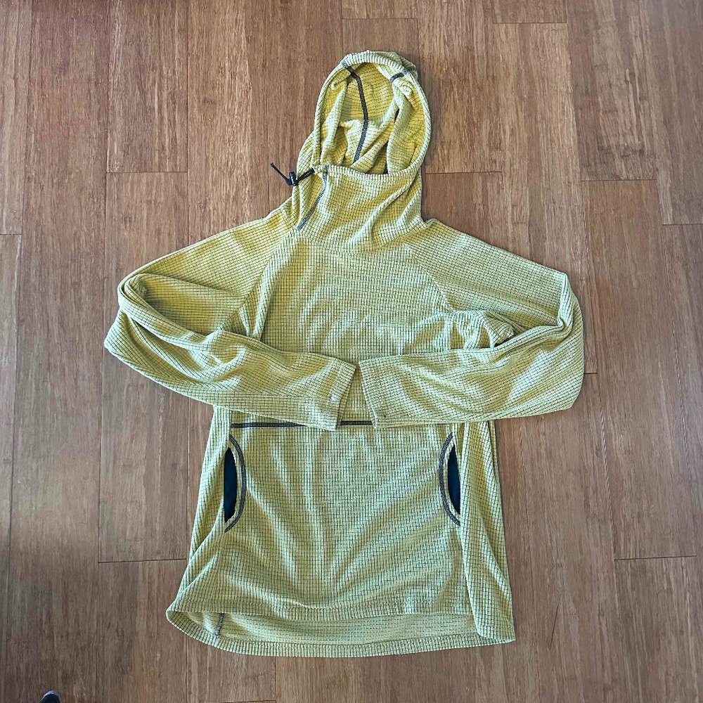 Melanzana Women's Large Yellow Microgrid Fleece Hoodie